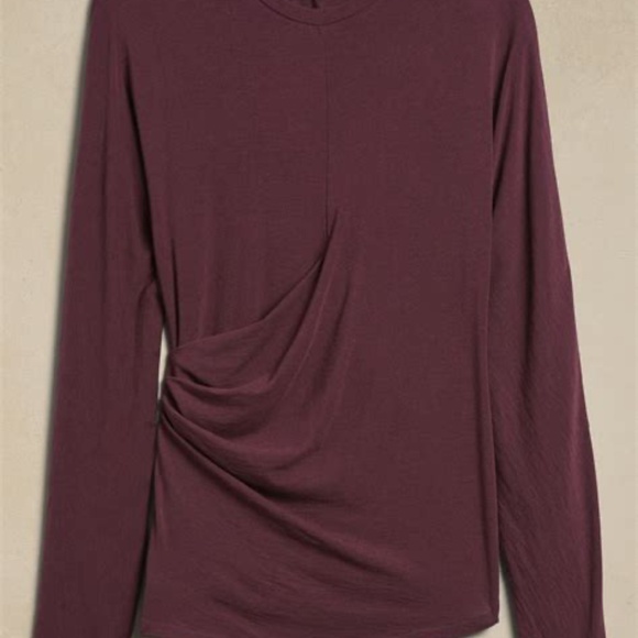 NWT Aleah Purple Prune Wool Blend Draped Top       Sz XS - Picture 3 of 6